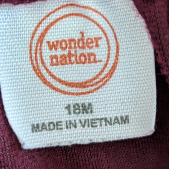 Wonder Nation ~ Baby Girl's Maroon Corduroy Jumper Size 18 months - Picture 7 of 10